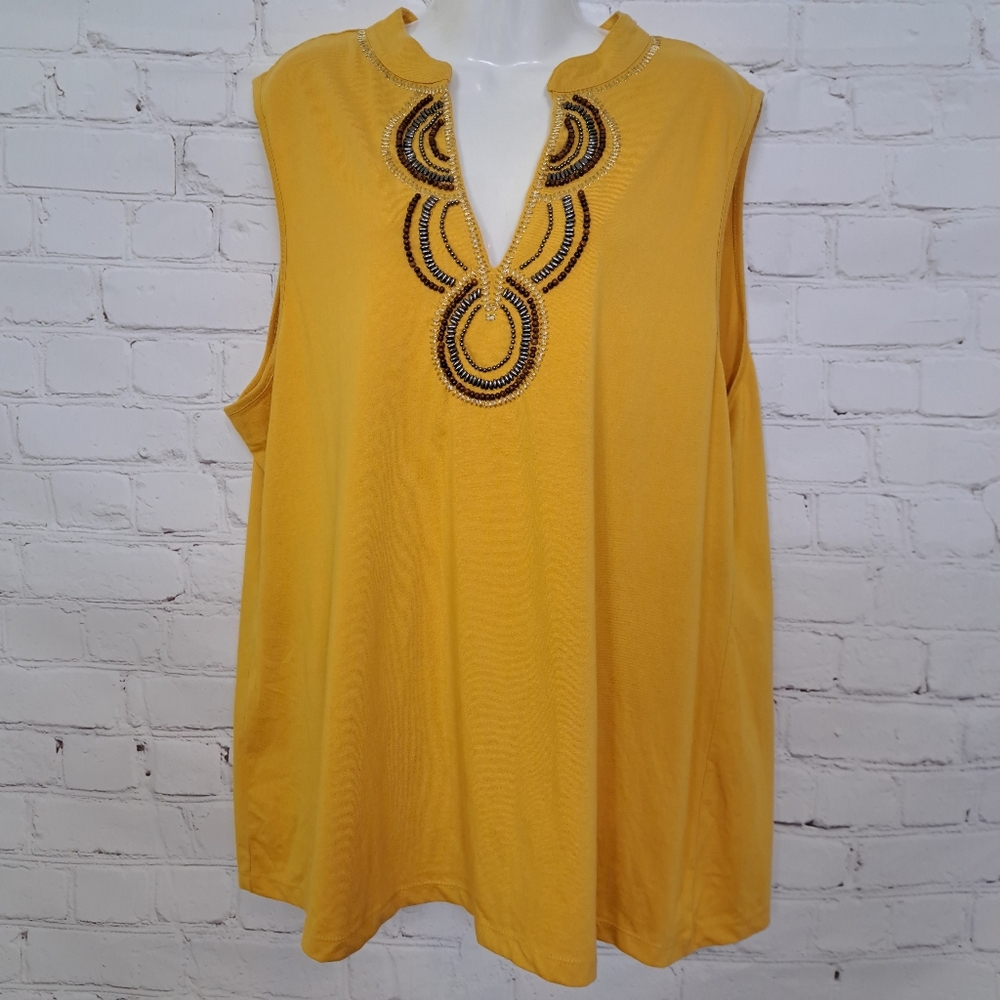 Charter Cub 60% Cotton Beaded Tank Top Size XL